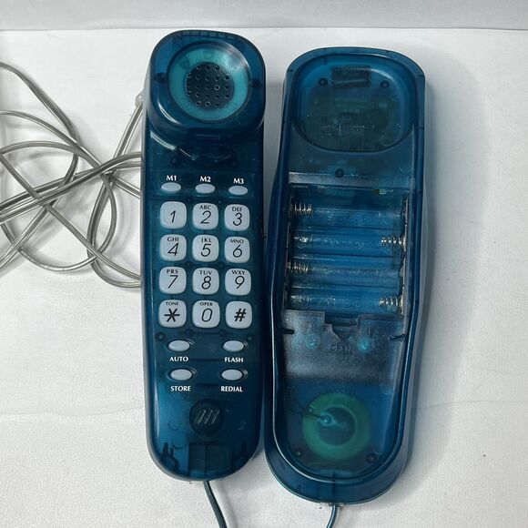 Vintage Lenoxx Sound Blue Semi Transparent Caller ID Telephone Landline WORKS - Picture 4 of 7